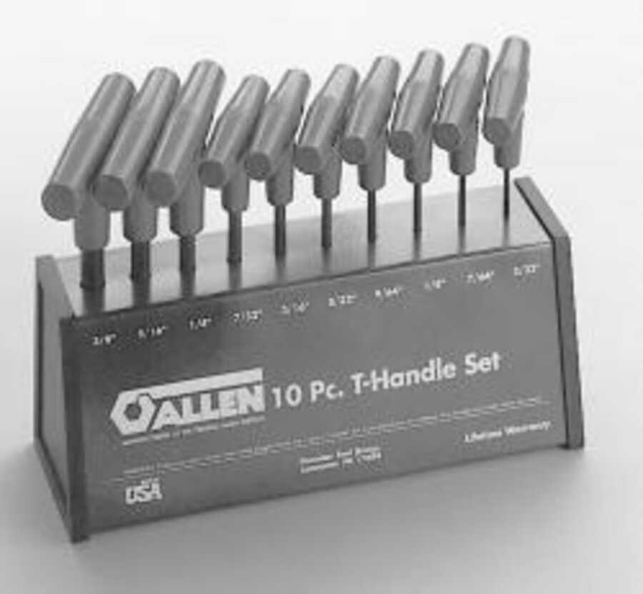 Plastic T-Handle Hex Key Set w Metal Stand 10 Pc
