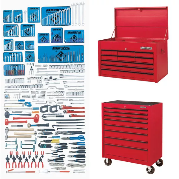 3/8, 1/2 and 3/4 Inch Drive Master Tool Set 406 Pc w Roller Cabi