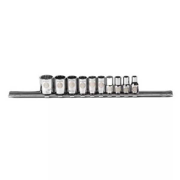 10 Piece 1/4" Drive 12 Point Socket Set