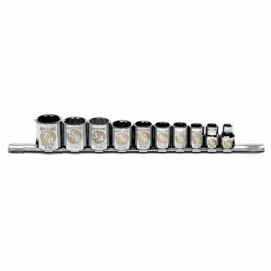 10 Piece 3/8" Drive 12 Point Socket Set