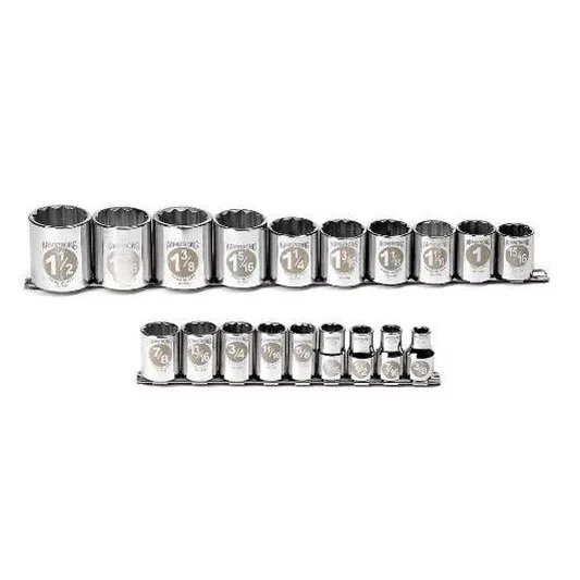 19 Piece 1/2" Drive 12 Point Socket Set