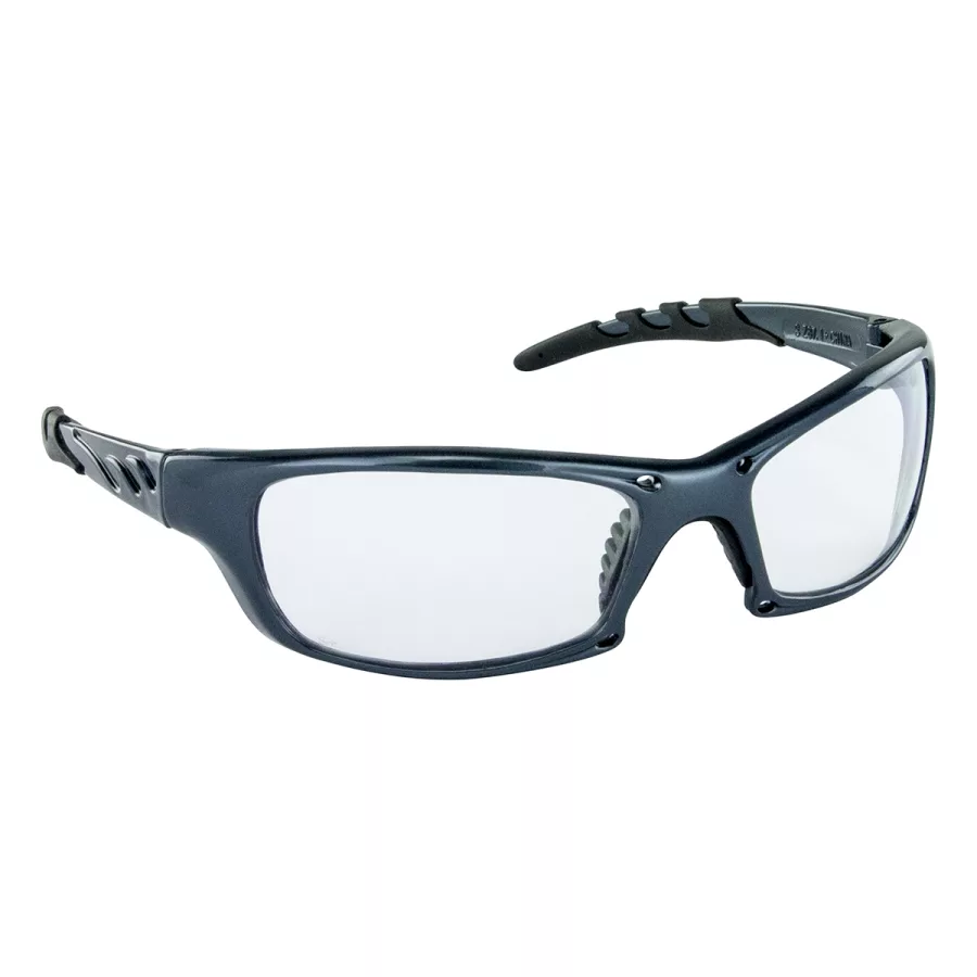 GTR Safety Glasses with Charcoal Frame and Clear Lens in Polybag