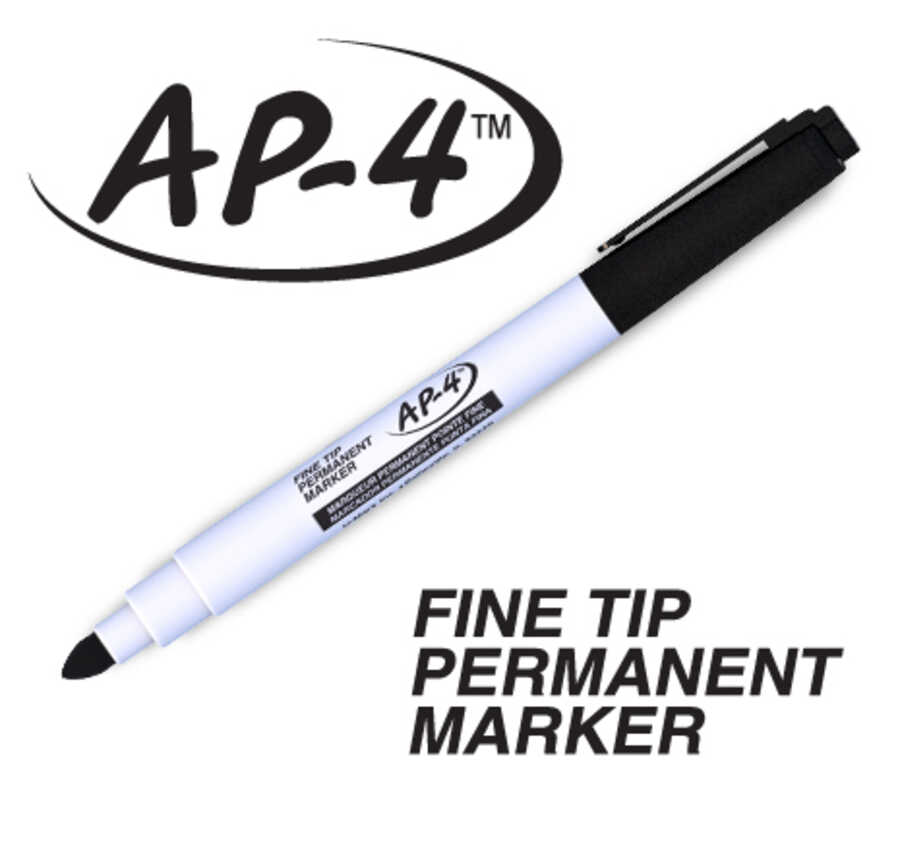 AP-4 Fine Tip Permanent Marker (Black)