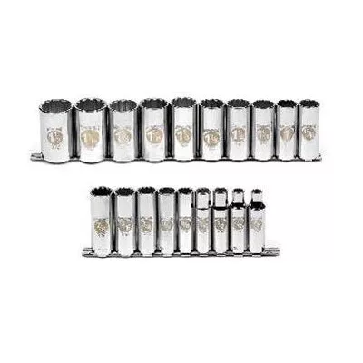 19 Piece 1/2" Drive 12 Point Deep Socket Set