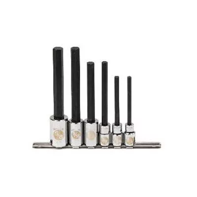 6 Piece 1/2" Drive Extra Long Hex Driver Socket Set