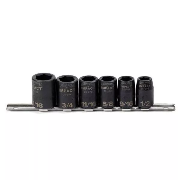 6 Piece 1/2" Drive 6 Point Impact Socket Set