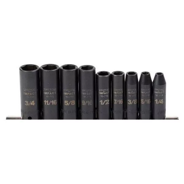 9 Piece 3/8" Drive 6 Point Deep Impact Socket Set