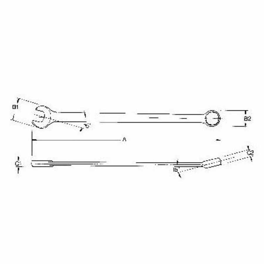 12 Point Full Polish Long Combination Wrench with 1/-5/8" Openin