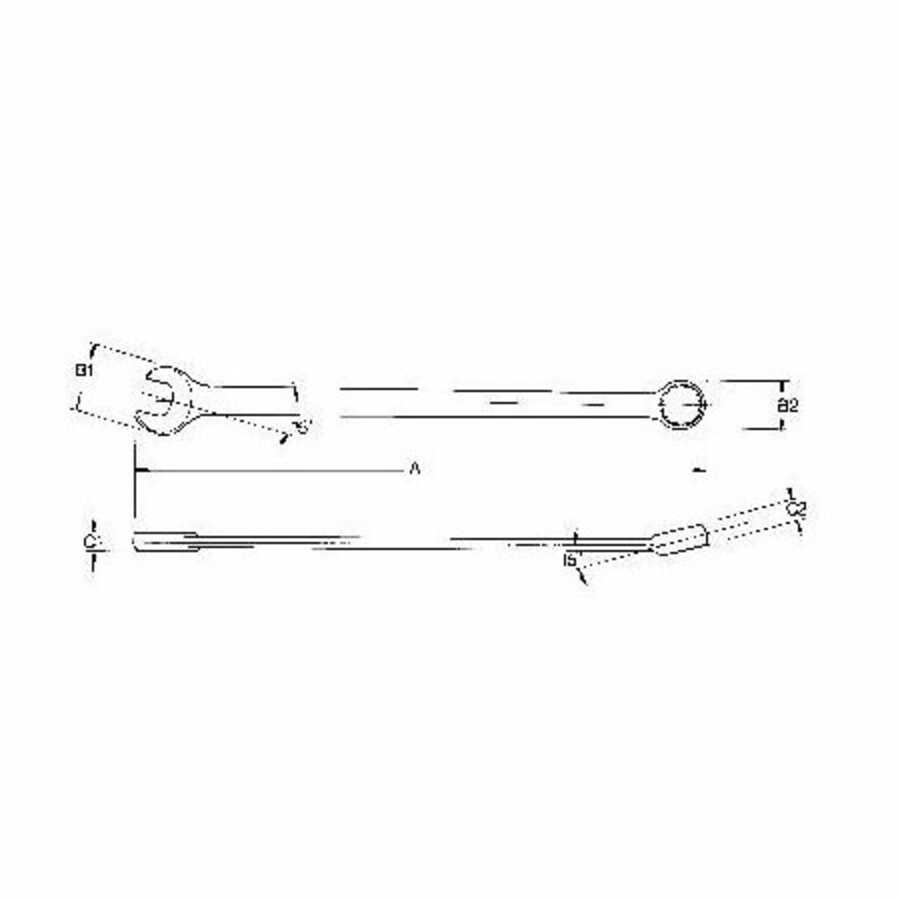 12 Point Satin Finish Long Combination Wrench with 2-3/16" Openi