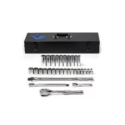 31 Piece 1/2" Drive 12 Point Metric Socket Set