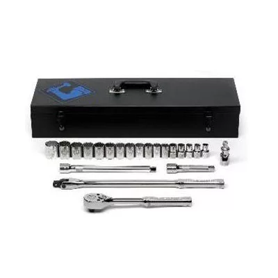 22 Piece 1/2" Drive 12 Point Metric Socket Set