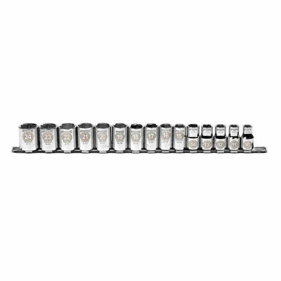 15 Piece 1/2" Drive 6 Point Metric Socket Set