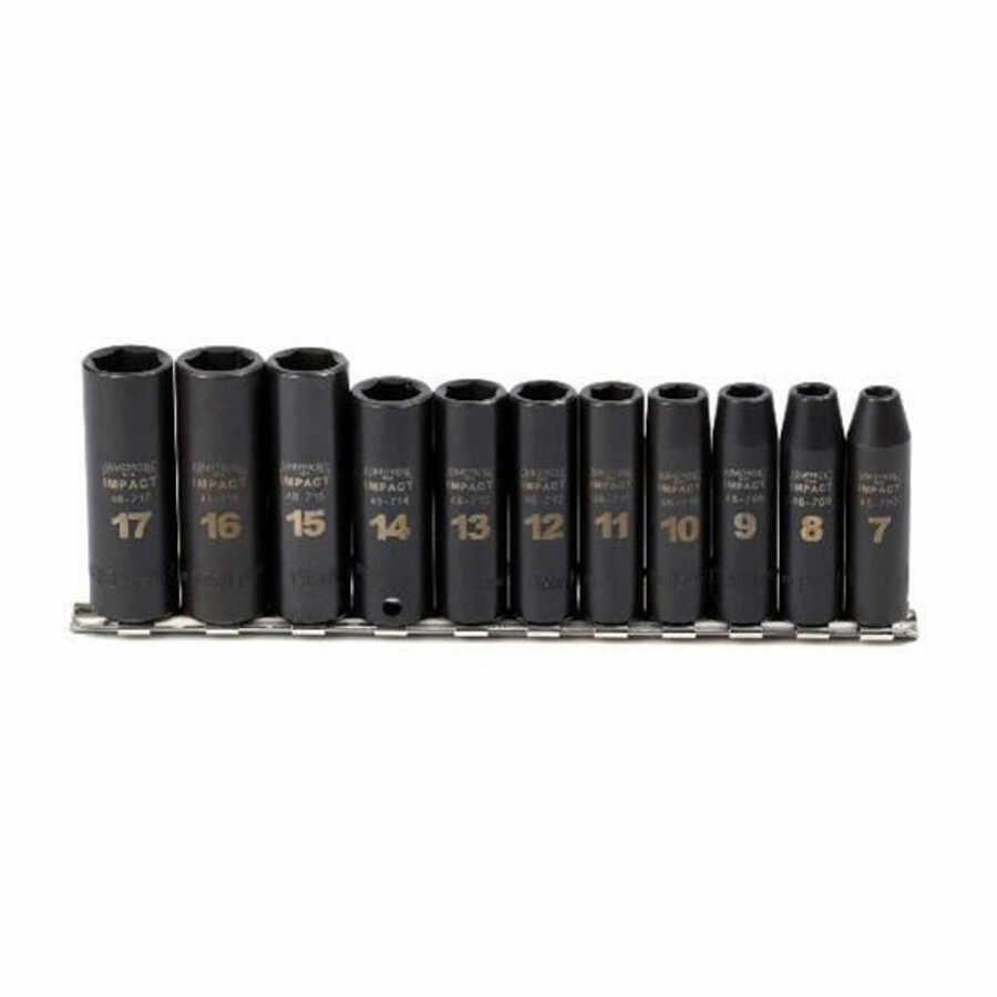 11 Piece 3/8" Drive 6 Point Metric Deep Impact Socket Set
