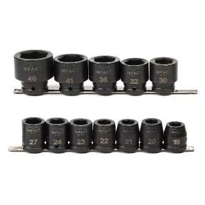 12 Piece 3/4" Drive 6 Point Metric Impact Socket Set