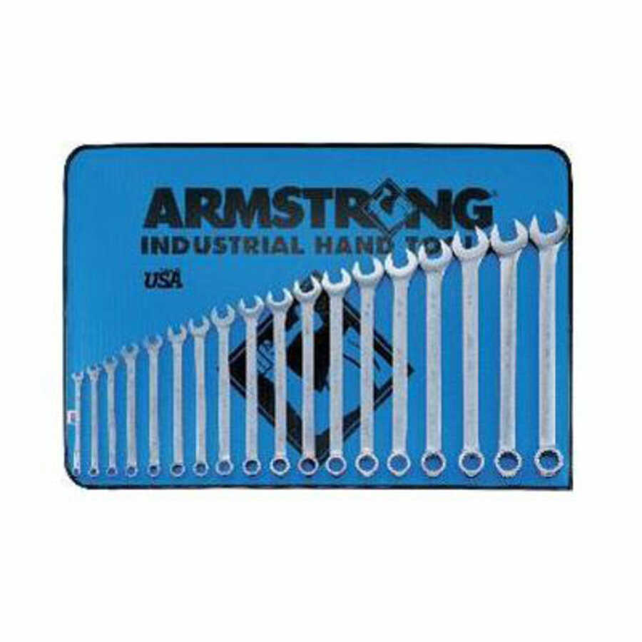 18 Piece 12 Point Metric Satin Finish Long Combination Wrench Se