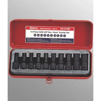 (image for) 10 Pc 3/8" Drive Metric Hex Head Driver Set