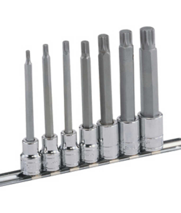 7 Pc 3/8" Drive Long Triple Square Bit Socket Set