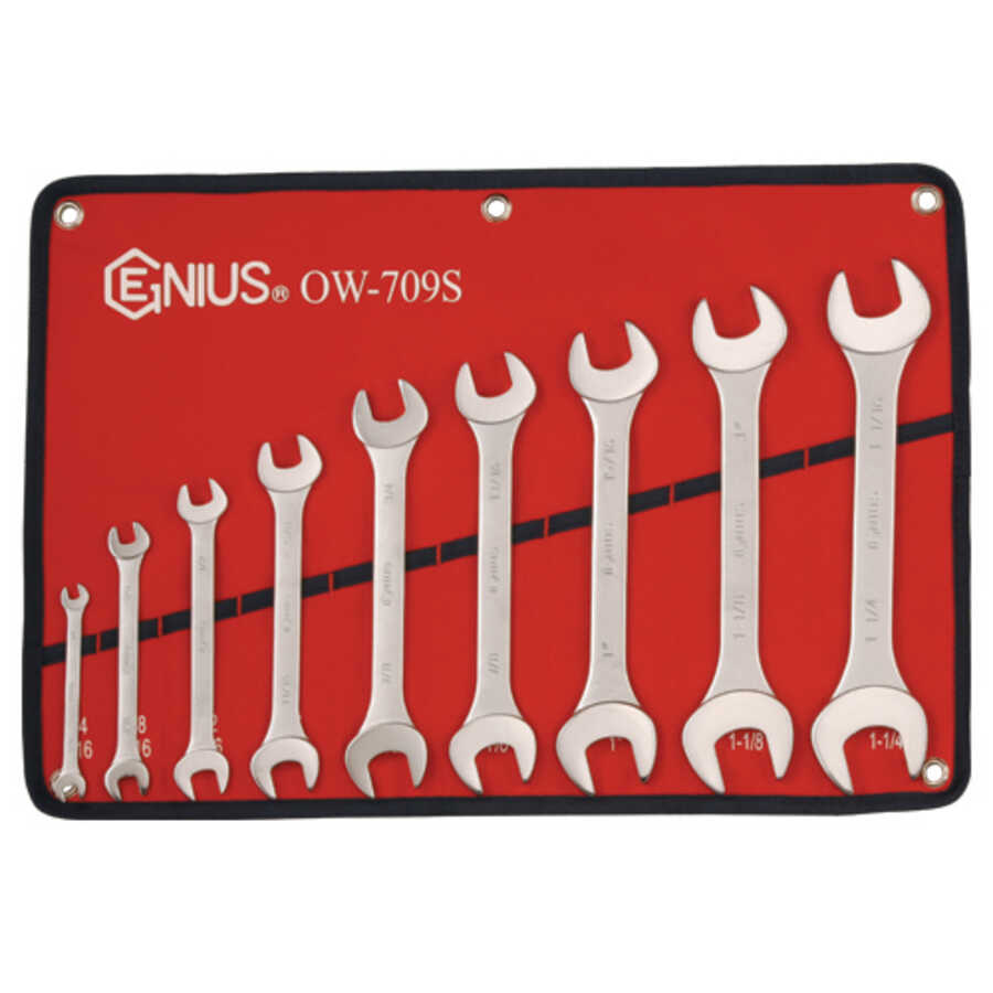 9 Pc SAE Open End Wrench Set