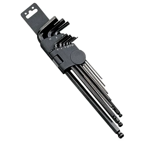 (image for) 9 Pc L-Shaped Metric Ball Hex Wrench Set