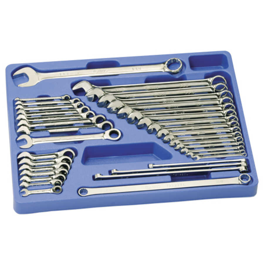 35 Pc SAE Combination Ratcheting Wrench Set