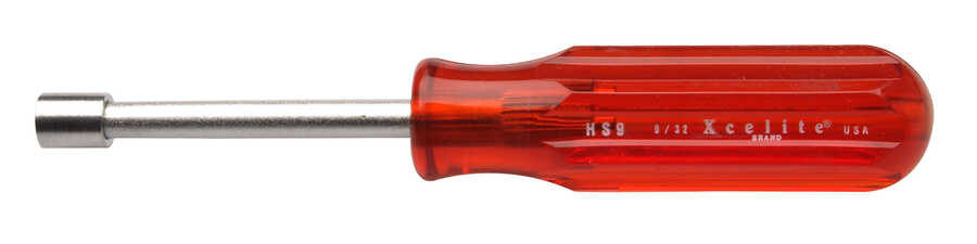 9/32" x 3 1/8" Full Hollow Shaft Nutdriver, Orange Handle