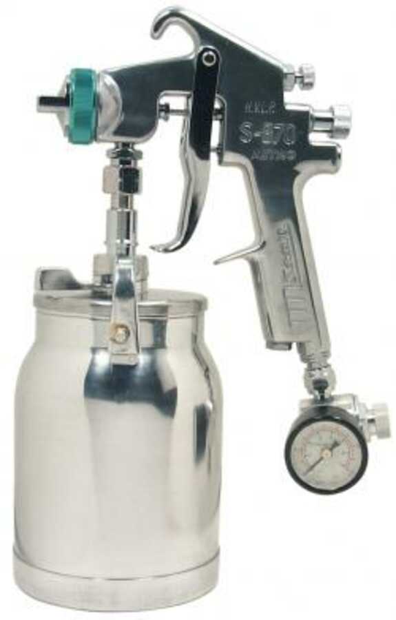 HVLP Siphon Feed Spray Gun w/ Cup & Regulator w/ 1.5 mm Nozzle