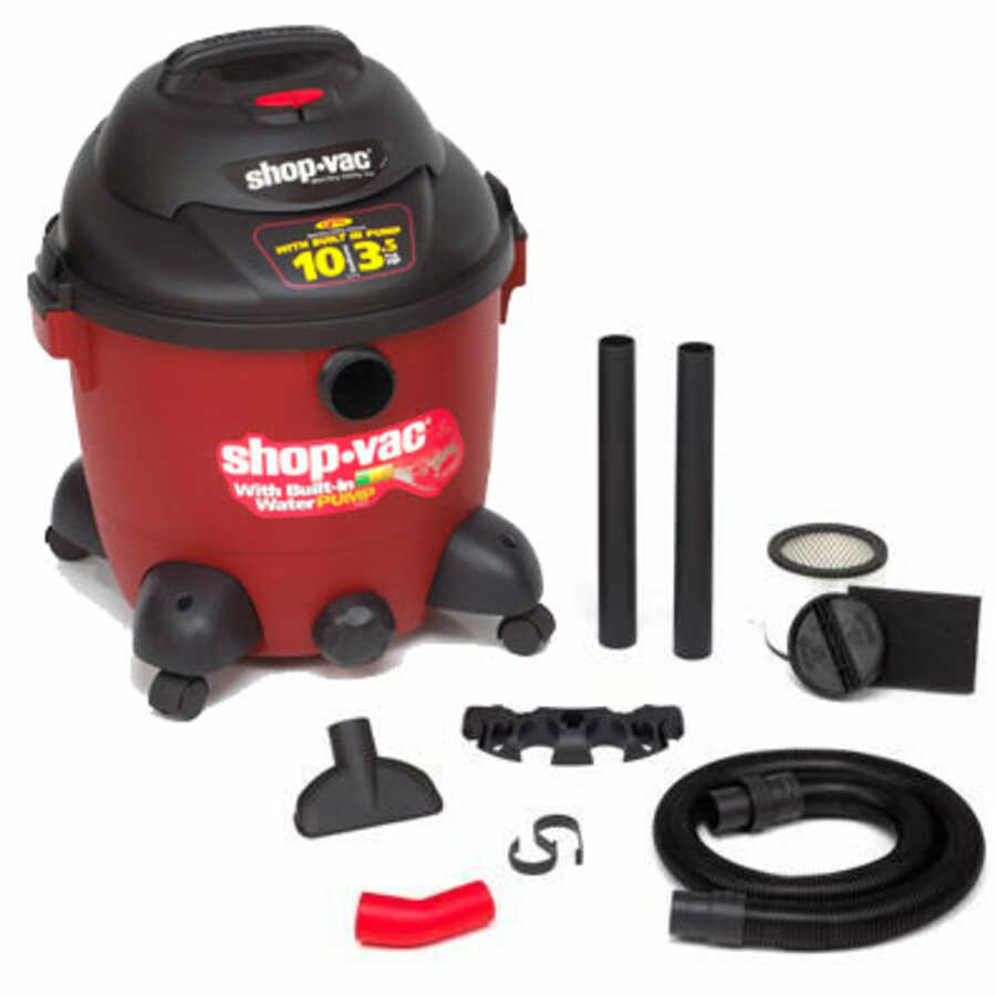 Wet/Dry Vacuum w Pump 10 Gal 3.5 HP