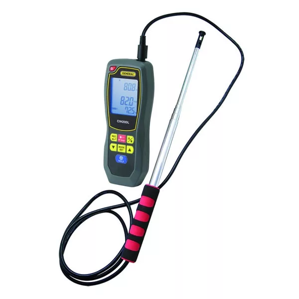 Data Logging Hot Wire Anemometer w CFM/CMM, 8:1 IR Thermometer
