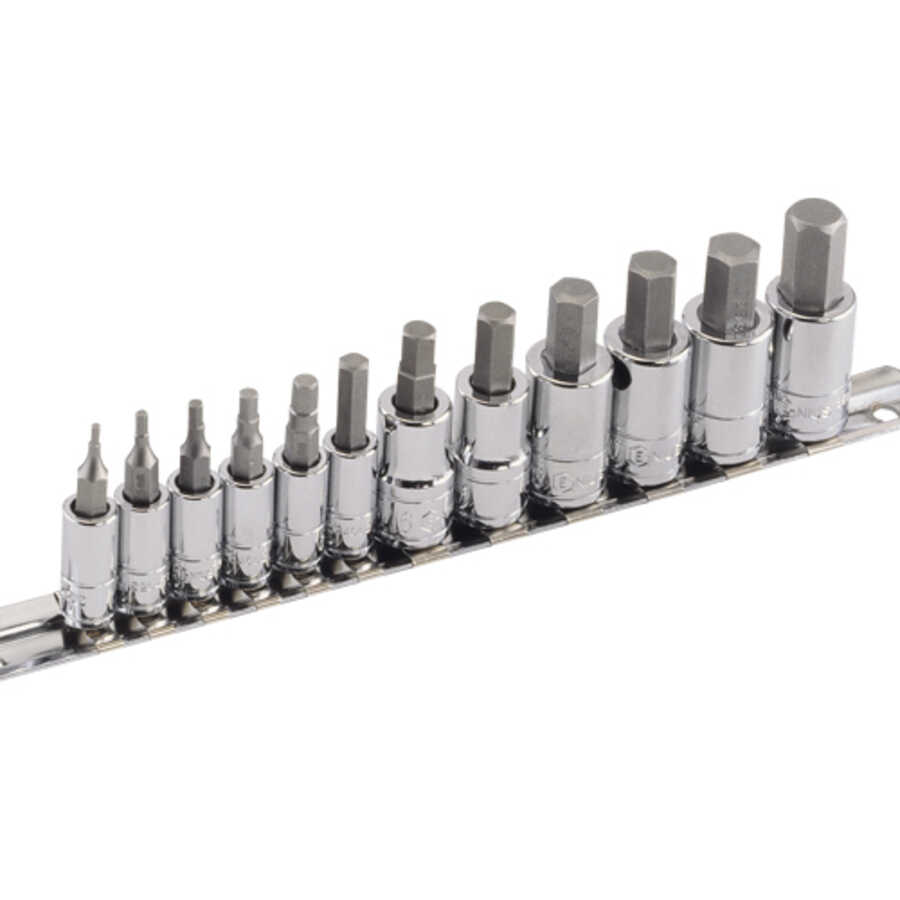 12PC 1/4 & 3/8" Dr. Metric Hex Bit Socket Set