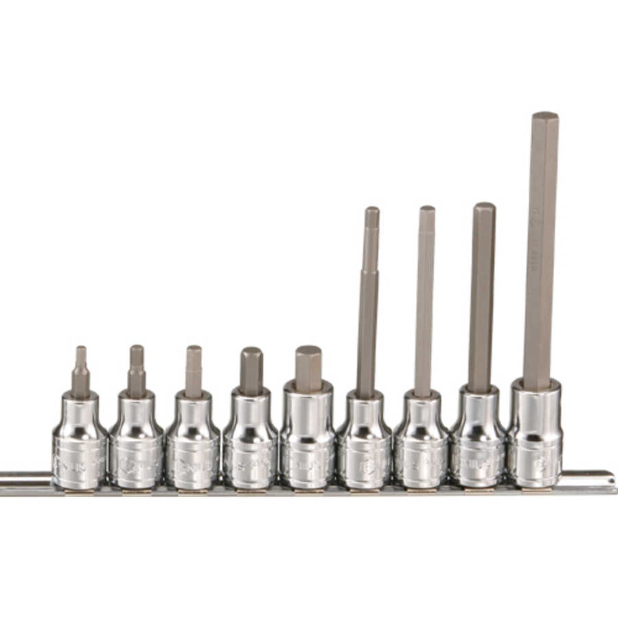 9PC 1/2" Dr. Metric Hex Bit Socket Set