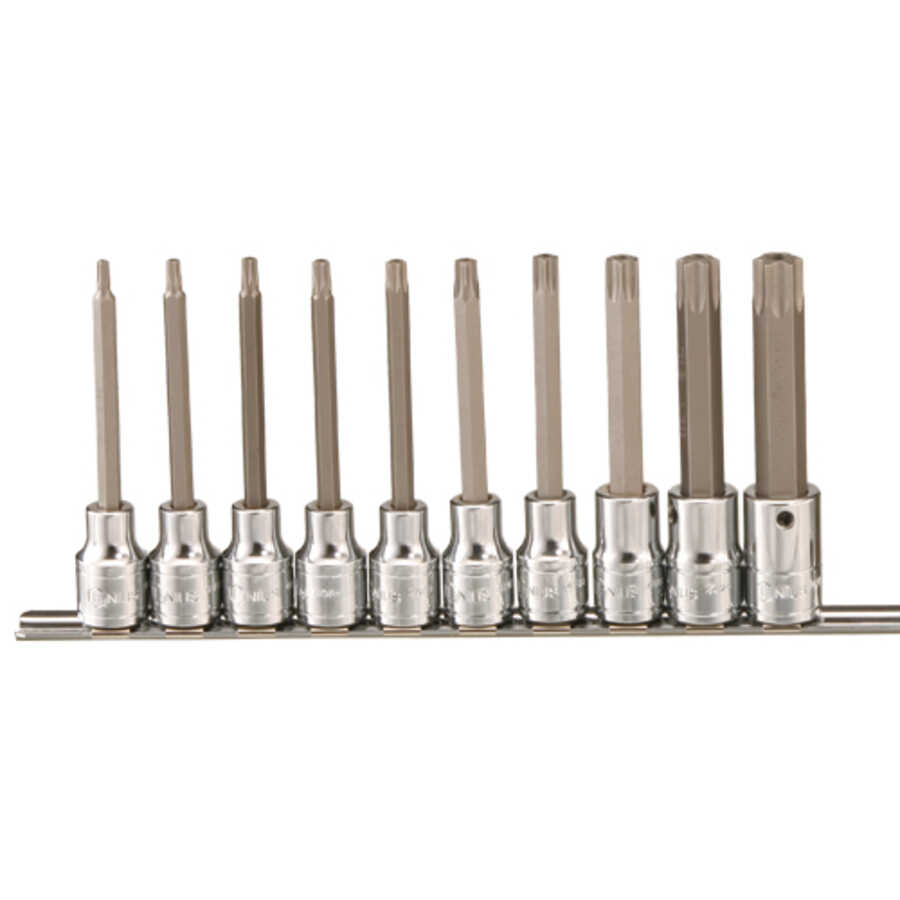 10PC 1/2" Dr. Tamperproof Star Bit Socket Set