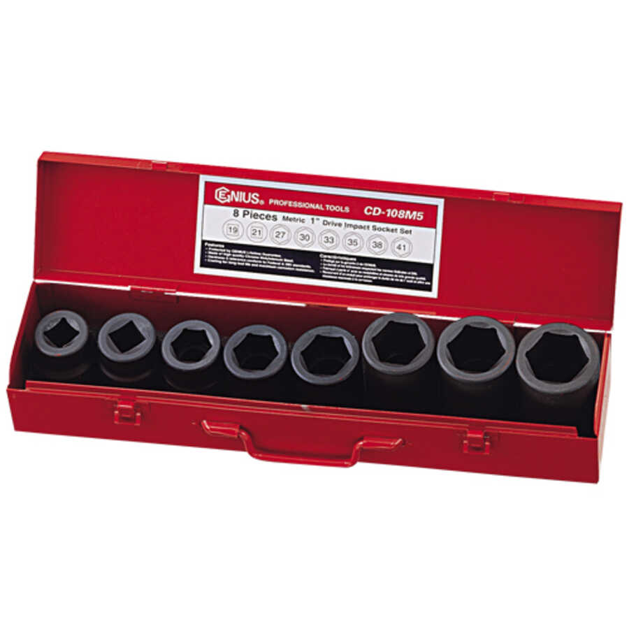 8PC 1" Dr. Metric Impact Socket Set