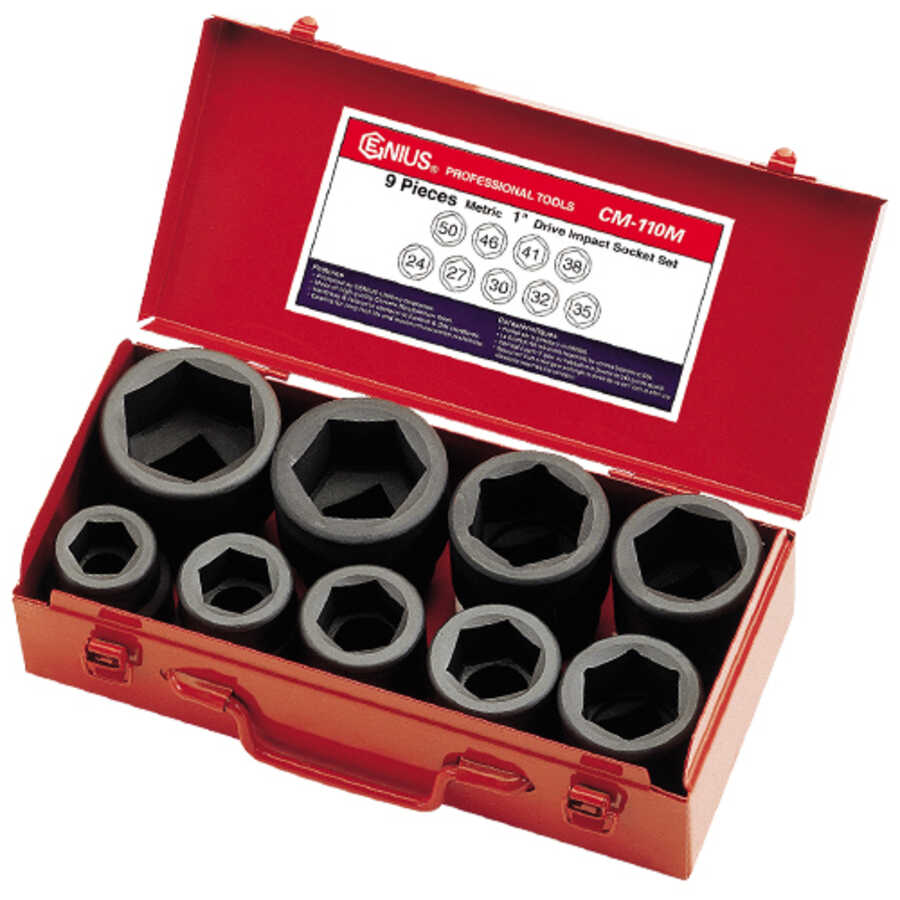 9PC 1" Dr. SAE Impact Socket Set