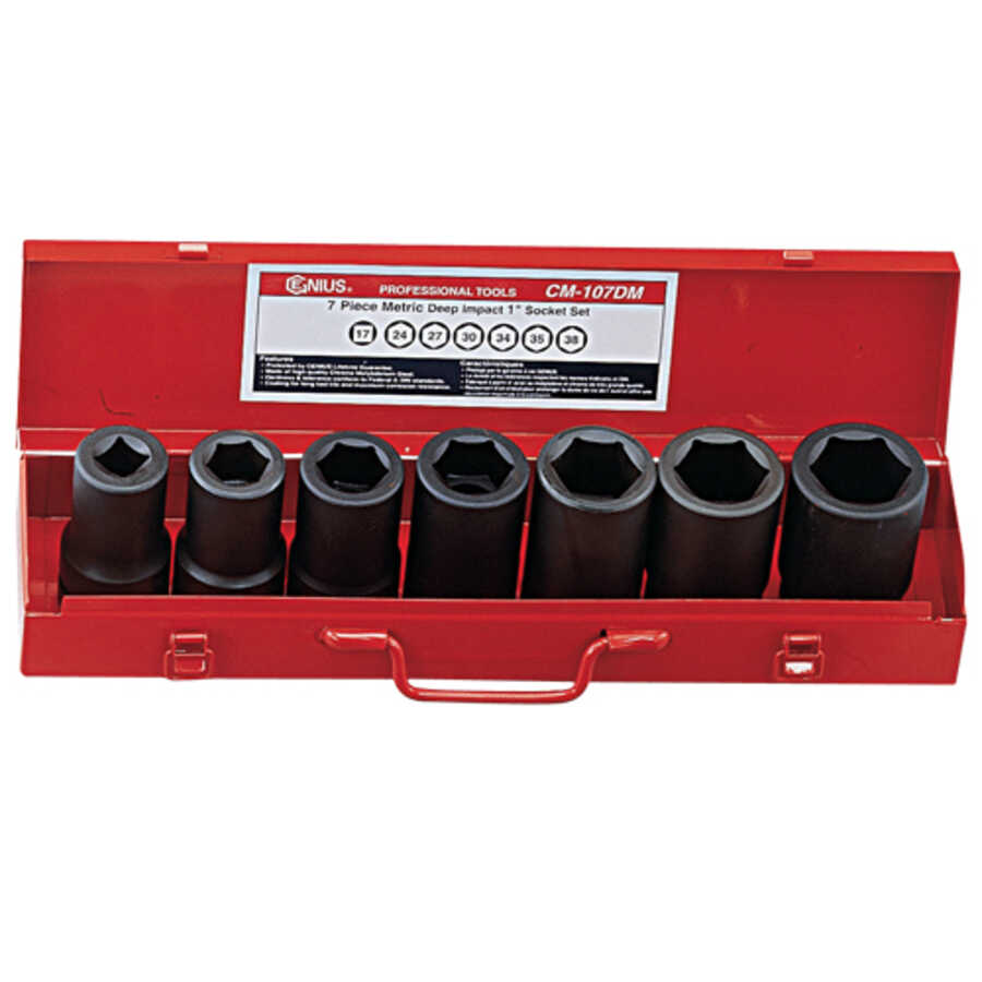 7PC 1" Dr. SAE Deep Impact Socket Set