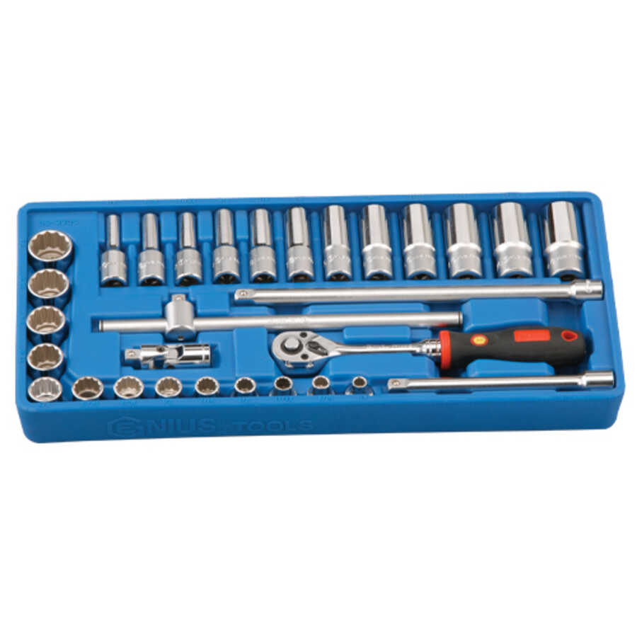 30PC 3/8" Dr. SAE Deep Hand Socket Set