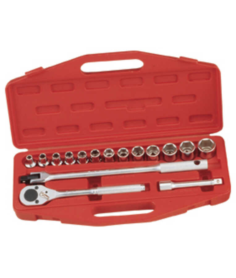 16PC 1/2" Dr. SAE Hand Socket Set