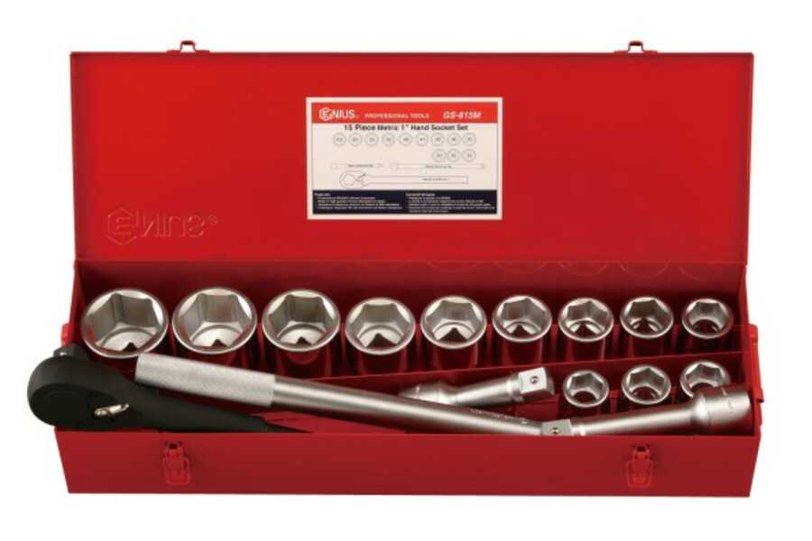 15 Piece 1” Dr. Metric Hand Socket Set