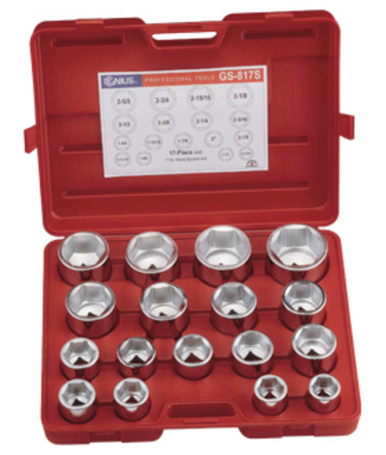 17PC 1" Dr. SAE Hand Socket Set