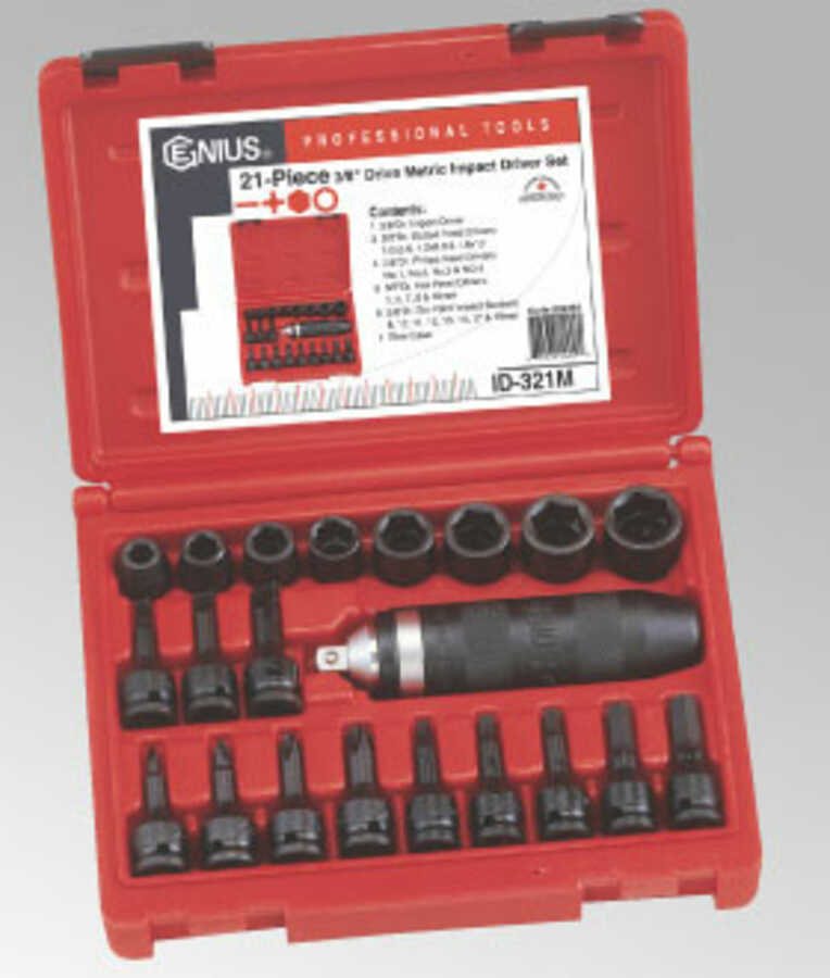 21PC 3/8" Dr. Metric Impact Driver Set