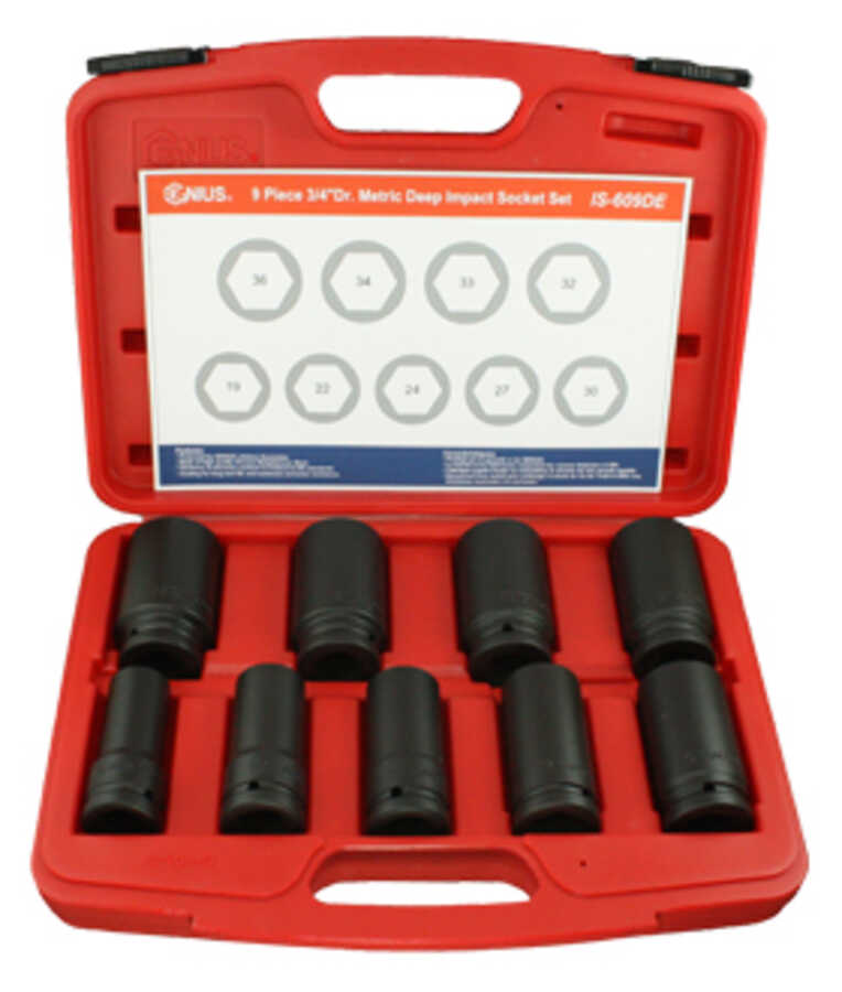 9 pc.3/4"Dr. Deep Metric Impact Socket Set