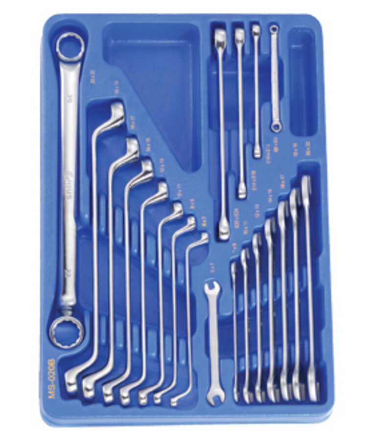 20PC Metric Box End, Open and E-star Wrench Set