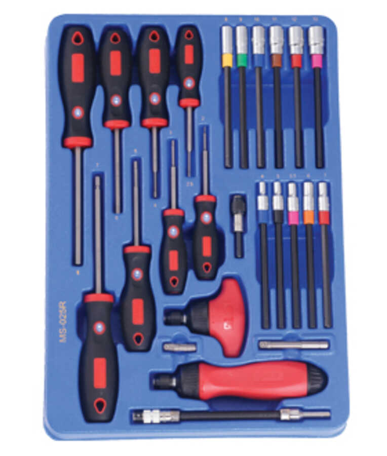 25PC Hex Screwdriver and Ratcheting Screwdriver Set