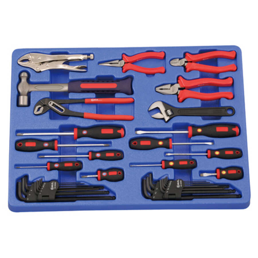 35 pcs TOOL SET KITS garage hammer pliers wrench s/driver tape torch saw spanner