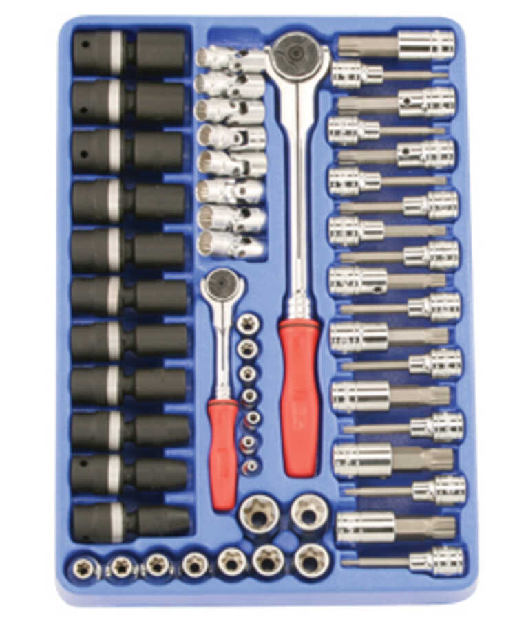 1/4 and 1/2 Inch Drive Metric Swivel Socket and Bit Socket Set 5