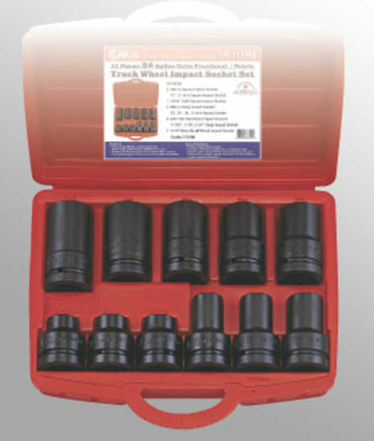 11PC #5 Spline Dr. Truck Wheel Impact Socket Set