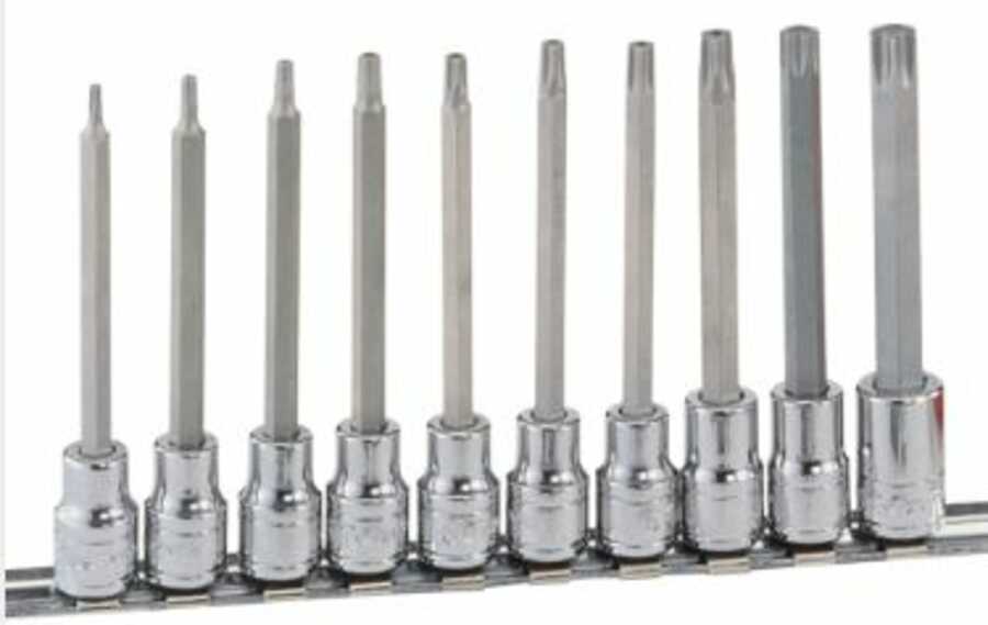 10 Piece 3/8" Drive Long Star Bit Socket Set