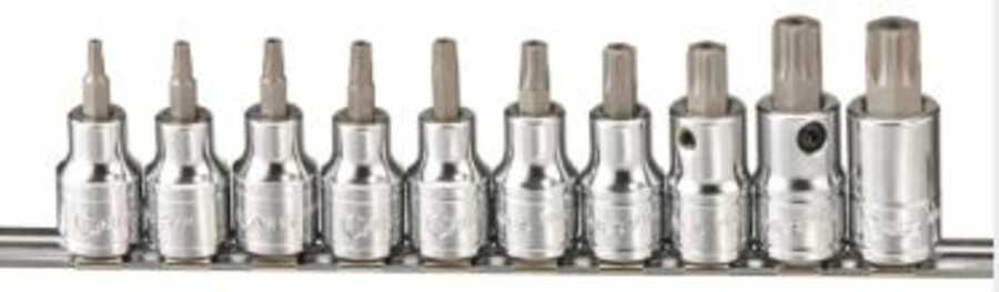 1/2" Drive Tamperproof Star Bit Socket Set 10 Pc