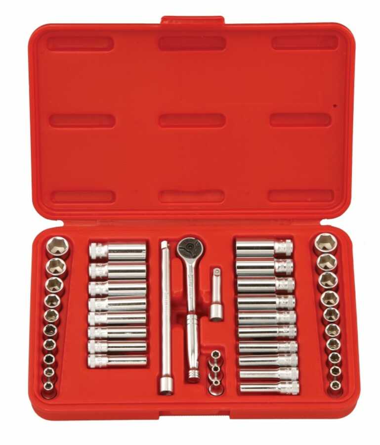 44 Piece 1/4"Drive SAE & Metric Hand Socket Set