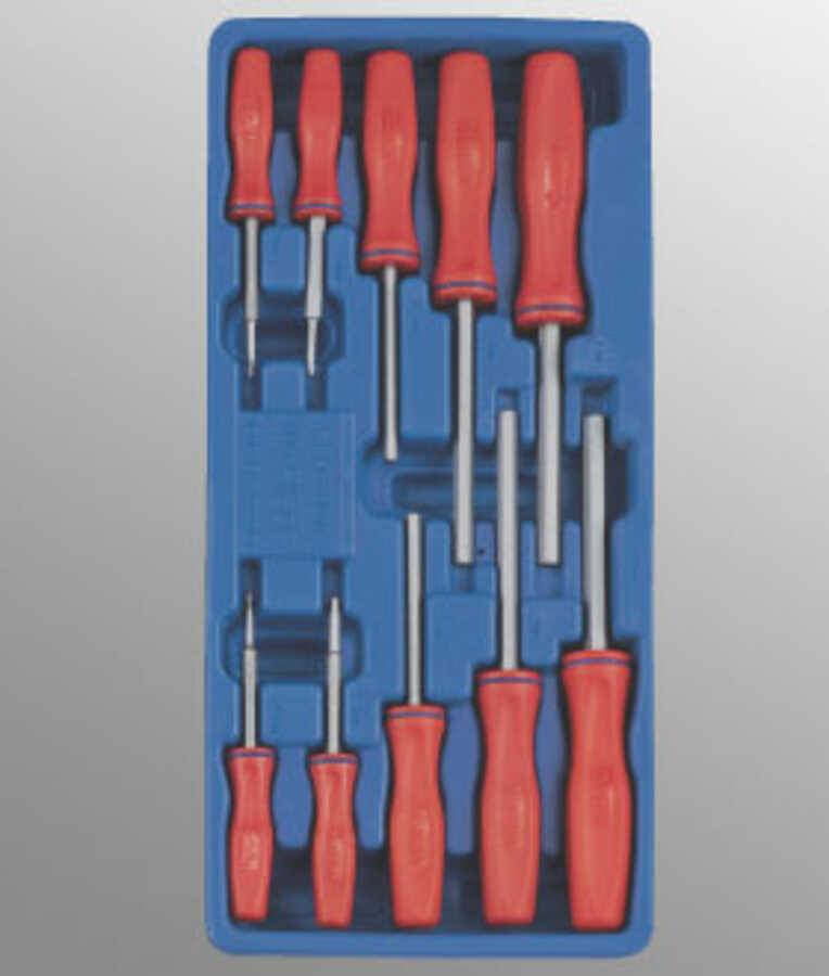 Genius Tools | HS-5610M | 10 Piece Metric Hex Screwdriver Set with Plastic Grip