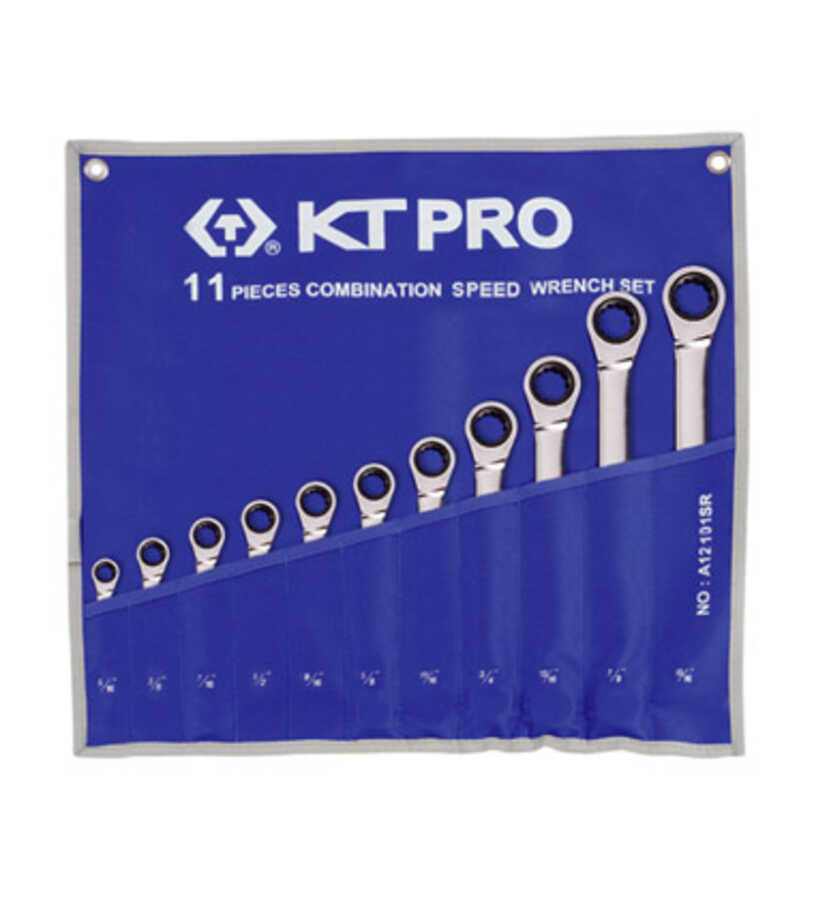 11PC SAE Combination Speed Wrench Set - 12PT Precision Tools